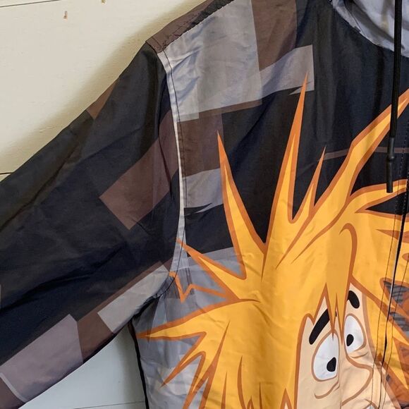 Scooby-Doo Mens Graphic Hoodie raincoat Black zip up size large members only - Picture 6 of 14